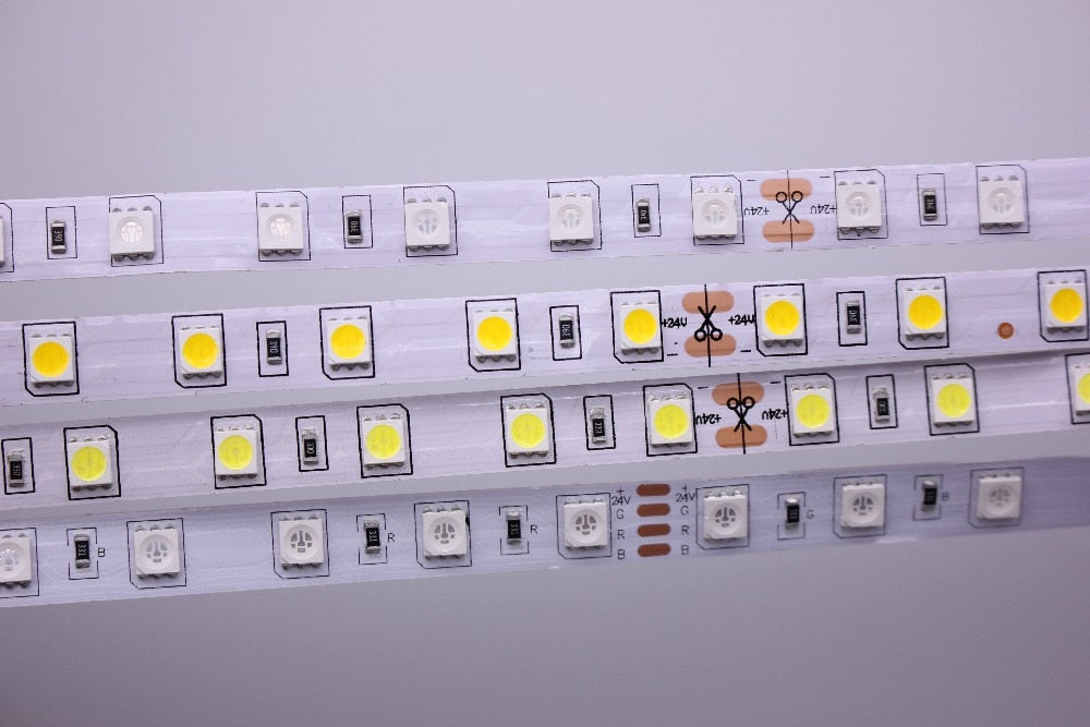 SMD5050 RGB LED Strip Waterproof 5M 300LED DC 12V 24V CCT RGBCCT  RGBW RGBWW WHITE WARM WHITE Fita LED Light Strips Flexible