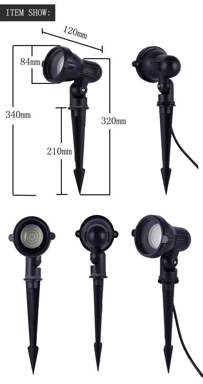 New Style led Garden Lawn Lamp 220V 110V 12V Outdoor LED Spike Light 3W 5W 7W 9W Path lights Landscape with GU10 Spot Bulbs