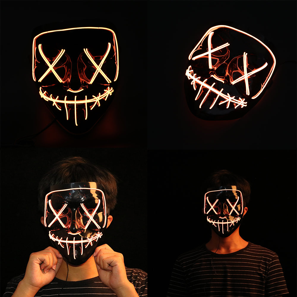 Halloween Mask LED Maske Light Up Party Masks Neon Maska Cosplay Mascara Horror Mascarillas Glow In Dark Masque V for Vendetta