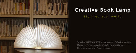 Wooden book lamp Portable USB Rechargeable LED Magnetic 3 color Dimmable Foldable Night Light Desk Lamp Home Decors