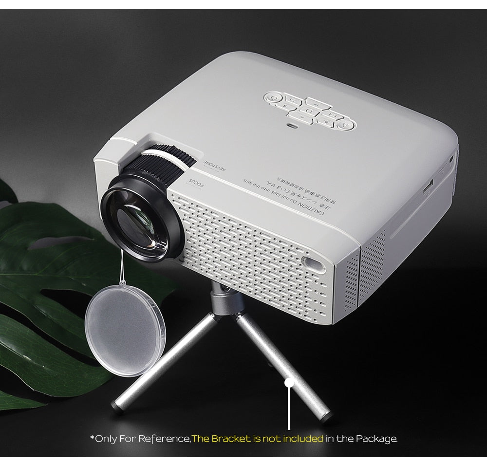 LED Mini Projector D40W,Video Beamer for Home Cinema.1600 Lumens, Support HD, Wireless Sync Display For iPhone/Android Phone