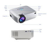 LED Mini Projector D40W,Video Beamer for Home Cinema.1600 Lumens, Support HD, Wireless Sync Display For iPhone/Android Phone