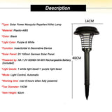 Solar LED Mosquito Repellent Killer Lamp Outdoor Mosquito Pest Fly Bug Insect Zapper Killer Trap Lamp For Garden Yard Lawn