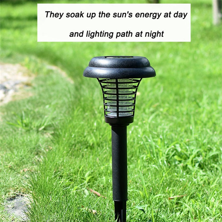 Solar LED Mosquito Repellent Killer Lamp Outdoor Mosquito Pest Fly Bug Insect Zapper Killer Trap Lamp For Garden Yard Lawn