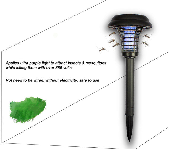 Solar LED Mosquito Repellent Killer Lamp Outdoor Mosquito Pest Fly Bug Insect Zapper Killer Trap Lamp For Garden Yard Lawn