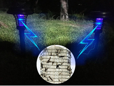 Solar LED Mosquito Repellent Killer Lamp Outdoor Mosquito Pest Fly Bug Insect Zapper Killer Trap Lamp For Garden Yard Lawn