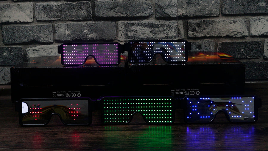 Quick Flash Led Party Glasses USB charge Luminous Glasses Christmas Concert light Toys