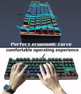 Gaming Mechanical Keyboard Blue Red Switch 87key Anti-ghosting RGB/Mix Backlit LED USB RU/US Wired Keyboard For Gamer PC Laptop