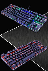 Gaming Mechanical Keyboard Blue Red Switch 87key Anti-ghosting RGB/Mix Backlit LED USB RU/US Wired Keyboard For Gamer PC Laptop