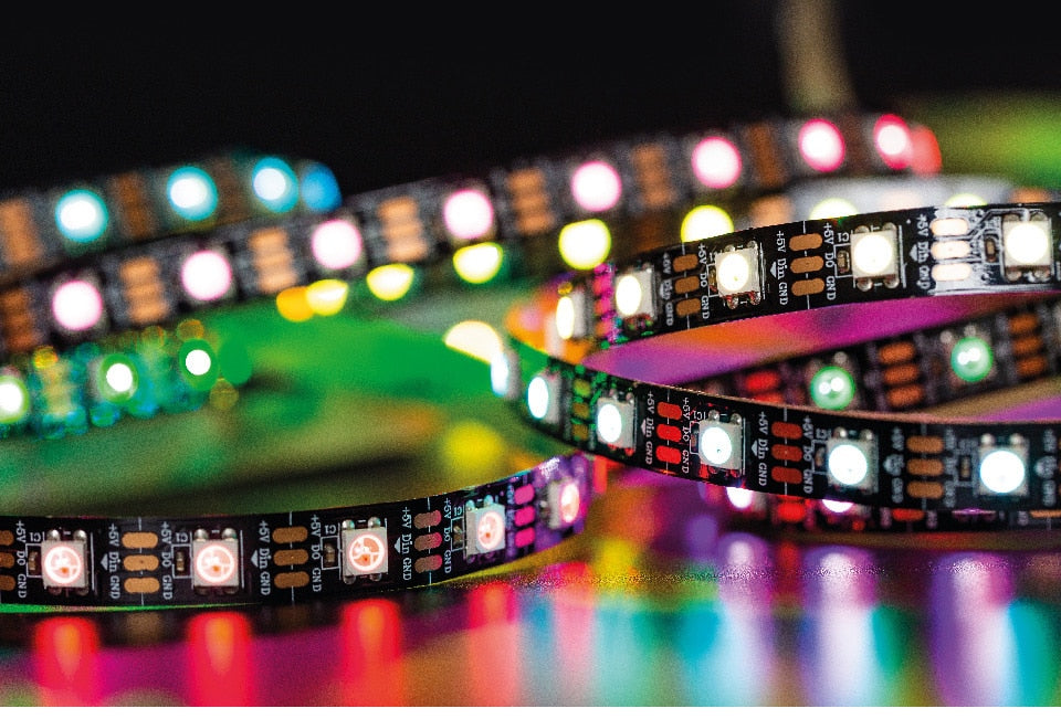 Led Strip 30/60/74/96/100/144 pixels/leds/m WS2812 Smart RGB Led Light Strip Black/White PCB IP30/65/67 DC5V