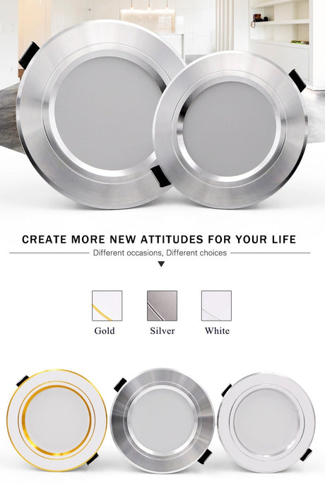 LED Downlight Ceiling 5W  9W 12W 15W 18W Warm white/cold white led light AC 220V 230V 240V