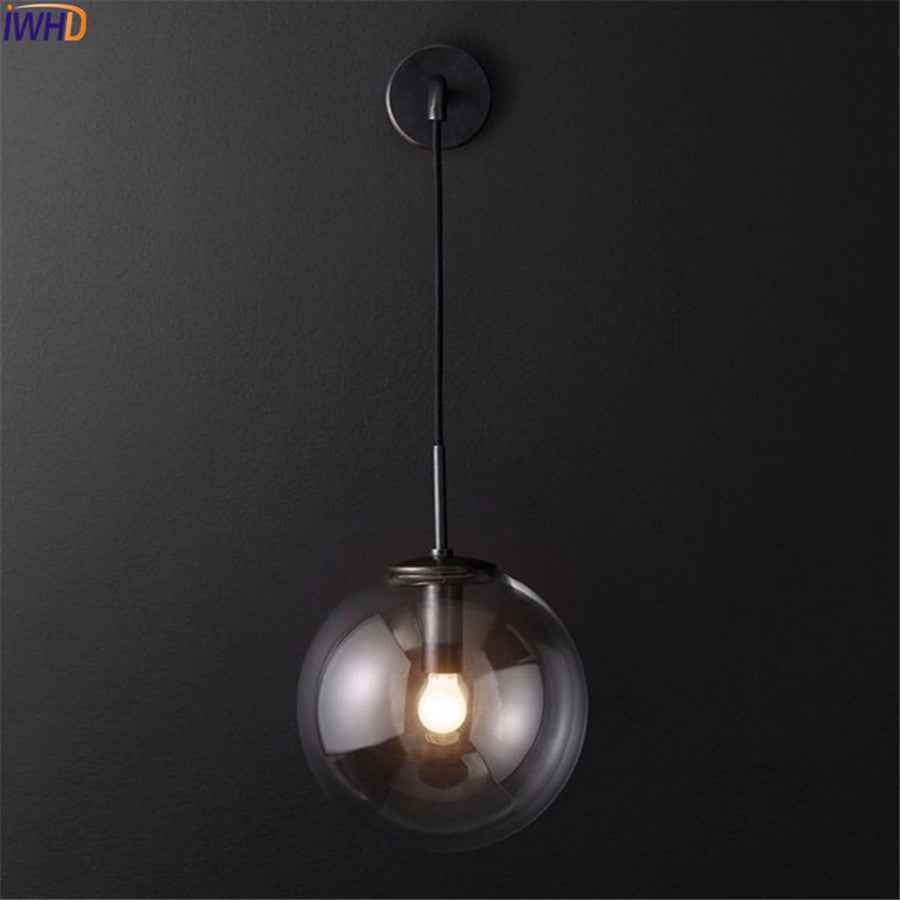 Nordic Modern LED Wall Lamp Glass Ball Bathroom Mirror Beside American Retro Wall Light Sconce Wandlamp Aplique Murale