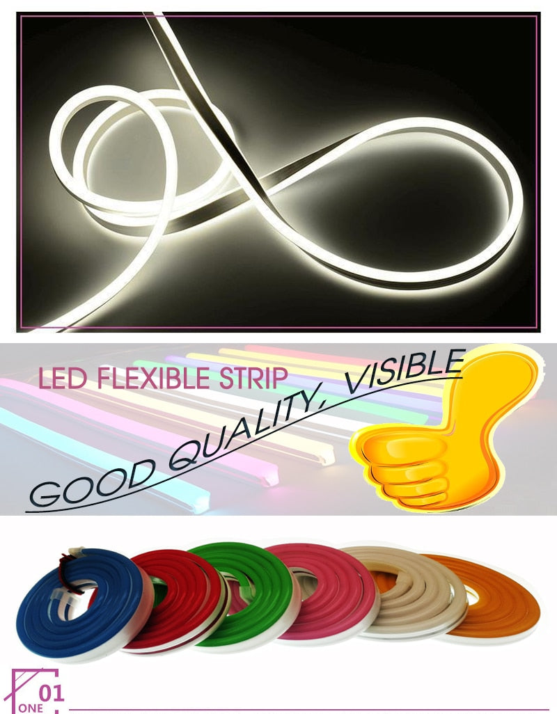Flexible Led Strip Neon Tape SMD 2835 Soft Rope Bar Light SMD 2835 Silicon Rubber Tube Outdoor Waterproof lighting