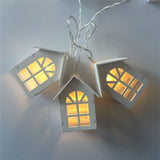 LED Garland Wood House String Light 2m 10LEDs Room Decors String Lamp Wedding Party Holiday Fairy Lights Novelty Lamp