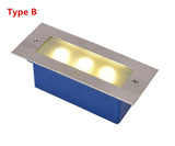 LED Deck Step Light 3x2W Underground Lamp Recessed Stair Paitio Inground Spot Light Floor Garden Landscape Wall Outdoor Lighting