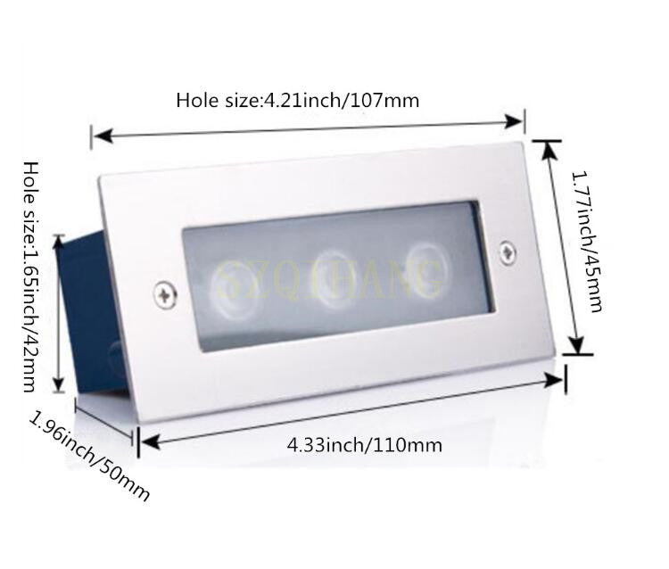 LED Deck Step Light 3x2W Underground Lamp Recessed Stair Paitio Inground Spot Light Floor Garden Landscape Wall Outdoor Lighting