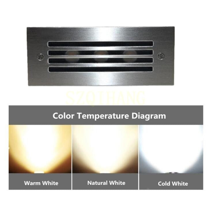 LED Deck Step Light 3x2W Underground Lamp Recessed Stair Paitio Inground Spot Light Floor Garden Landscape Wall Outdoor Lighting