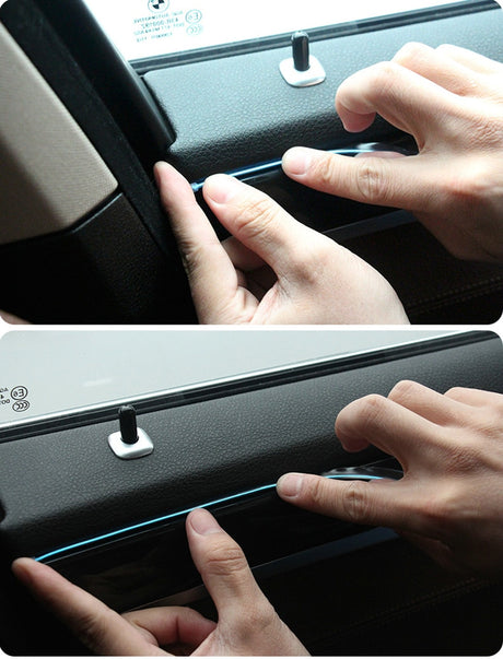 Car Interior Lighting Auto LED Strip Garland EL Wire Rope Tube Line flexible Neon Light With 12V USB Cigarette Drive