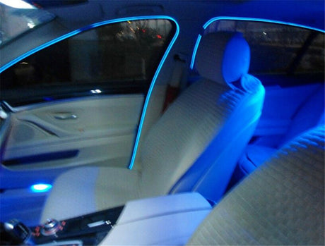 Car Interior Lighting Auto LED Strip Garland EL Wire Rope Tube Line flexible Neon Light With 12V USB Cigarette Drive