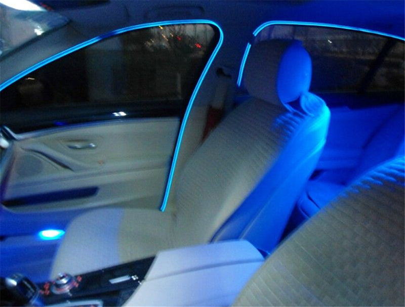 Car Interior Lighting Auto LED Strip Garland EL Wire Rope Tube Line flexible Neon Light With 12V USB Cigarette Drive