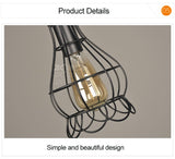 Modern cage pendant light iron minimalist retro Scandinavian loft pyramid pendant lamp metal Hanging Lamp E27 Indoor ZDD0011