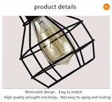 Modern cage pendant light iron minimalist retro Scandinavian loft pyramid pendant lamp metal Hanging Lamp E27 Indoor ZDD0011