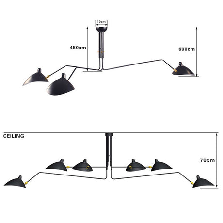 Black White Retro Loft Industrial Vintage Wall Lamps French Designer Rotating Sconce  Wall Lights For Home Decoration