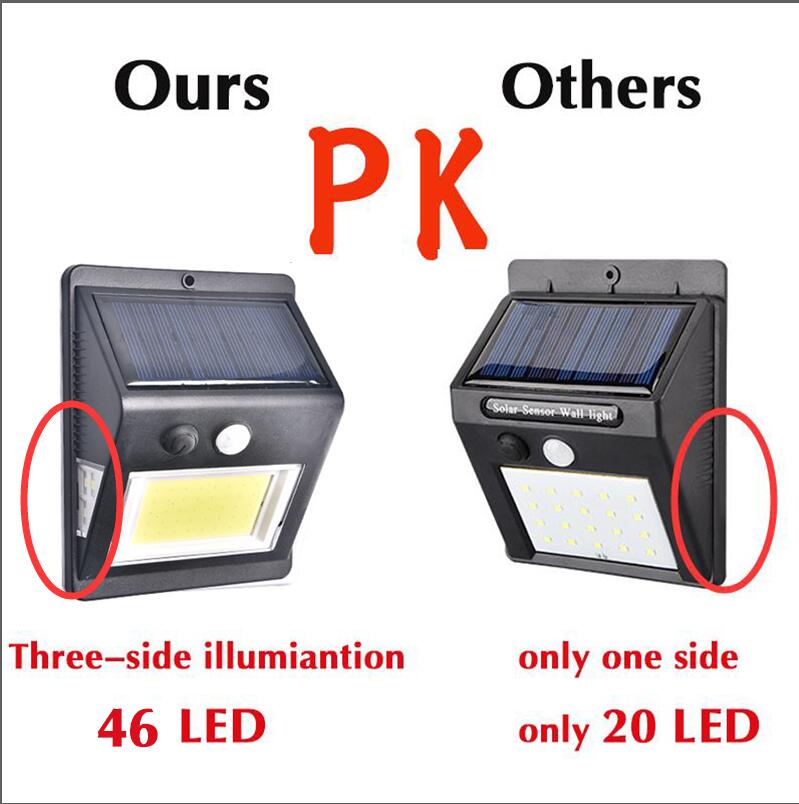 Solar Lamp LED Wall Solar Light Outdoor Security Lighting Nightlight with Motion Sensor Detector for Garden Back Door Step