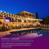 IP65 15M LED S14 String Lights Waterproof E27 Warm LED Retro Edison Filament Bulb Outdoor Street Garden Patio Holiday Lighting