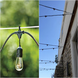 IP65 15M LED S14 String Lights Waterproof E27 Warm LED Retro Edison Filament Bulb Outdoor Street Garden Patio Holiday Lighting