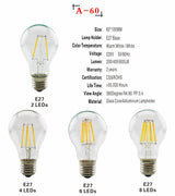 LED Filament Bulb E27 Retro Edison Lamp 220V E14 Vintage Candle Light Globe Chandelier Lighting COB Home Decors Light