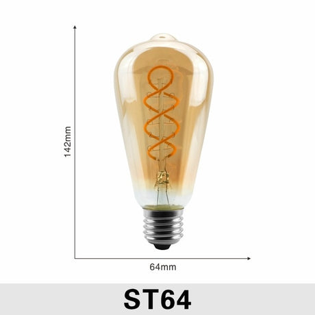 Dimmable Edison Lamp 4W 2200K C35 T45 A60 ST64 G80 G95 G125 Spiral Light LED Filament Bulb Retro Lamp Decorative Lighting