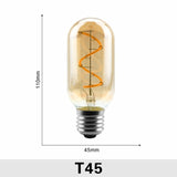 Dimmable Edison Lamp 4W 2200K C35 T45 A60 ST64 G80 G95 G125 Spiral Light LED Filament Bulb Retro Lamp Decorative Lighting