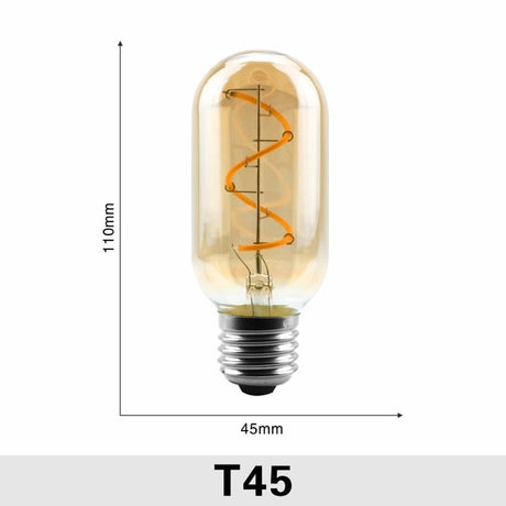 Dimmable Edison Lamp 4W 2200K C35 T45 A60 ST64 G80 G95 G125 Spiral Light LED Filament Bulb Retro Lamp Decorative Lighting