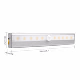 Human infrared sensor Cabinet Wardrobe Light USB Battery Recharging Lamp 10 LED IR Infrared Motion Detector
