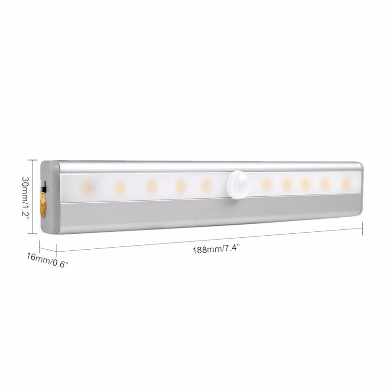 Human infrared sensor Cabinet Wardrobe Light USB Battery Recharging Lamp 10 LED IR Infrared Motion Detector