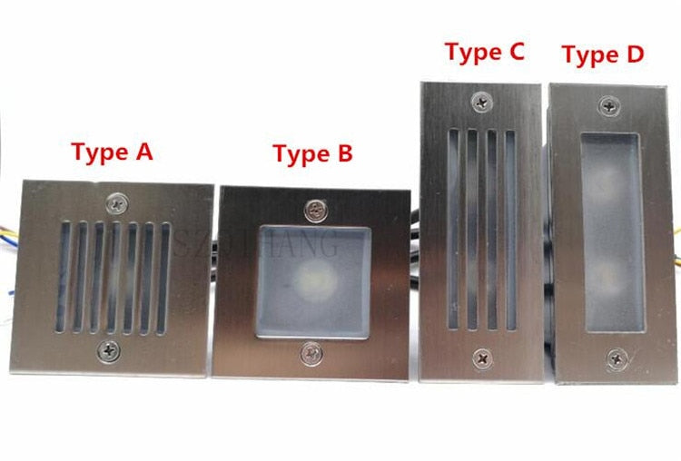 Outdoor Led Step Light IP68 Aluminum Embedded Staircase Corner Lamp Waterproof Recessed Wall Stair Lamp Footlight