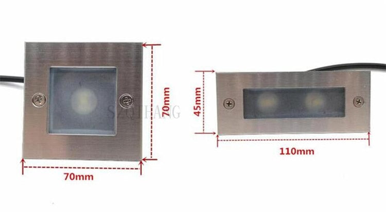 Outdoor Led Step Light IP68 Aluminum Embedded Staircase Corner Lamp Waterproof Recessed Wall Stair Lamp Footlight