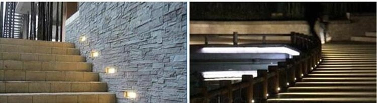 Outdoor Led Step Light IP68 Aluminum Embedded Staircase Corner Lamp Waterproof Recessed Wall Stair Lamp Footlight