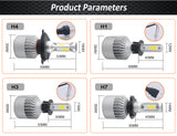 LED 4300K S2 H4 H7 H1 COB LED Headlight Bulbs H11 H13 12V 9005 9006 H3 9004 9007 9012 72W 8000LM Car LED lamp 3000K 8000K 6500K