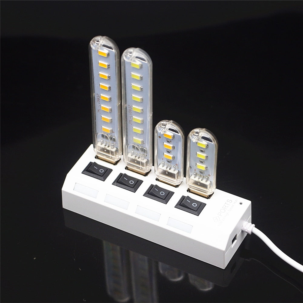 USB LED Book Lights 3LEDs 8LEDs SMD 5630 5730 LED Bulb 5V Power Input White 5000-6500K Warm White 3000-3500K USB Night light