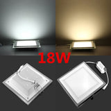 LED Downlight 6W 9W 12W 18W Round/Square Glass Recessed LED Panel Light Spot Ceiling Down Light Warm/Natural/Cold White + Driver