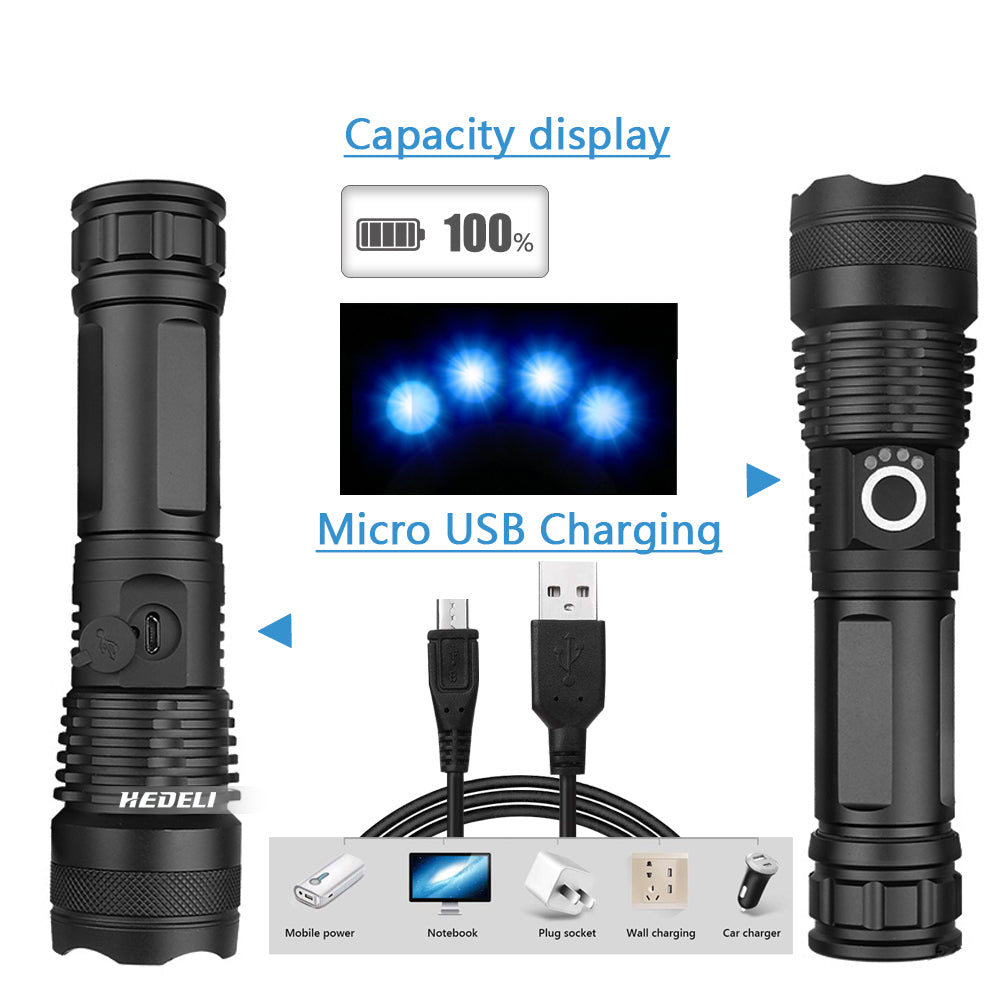 led flashlight 90000 lumens xhp70.2 most powerful flashlight 26650 USB torch xhp70 xhp50 lantern 18650 hunting lamp hand light