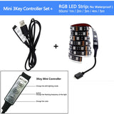 USB LED Strip 5050 RGB Changeable 5V Waterproof / No Waterproof  with USB Controller Set DIY TV Decoration LED Light.