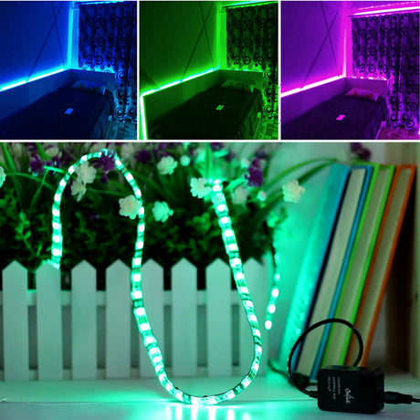 USB LED Strip 5050 RGB Changeable 5V Waterproof / No Waterproof  with USB Controller Set DIY TV Decoration LED Light.