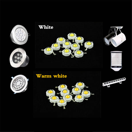 Full Wattage 10Pcs/Lot Real 1W 3W High Power LED Lamp Bulb Diode SMD 100-220LM LED Light Chip For Lawn Ceiling Spot light Downlight