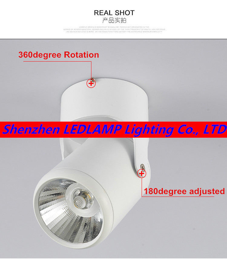 Led downlights 10W 20W COB Surface Mounted Ceiling Spot light 360 degree Rotation Ceiling Downlight White AC85-265V