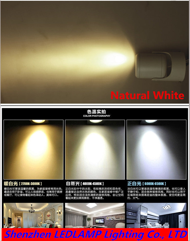 Led downlights 10W 20W COB Surface Mounted Ceiling Spot light 360 degree Rotation Ceiling Downlight White AC85-265V