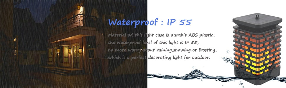 Solar Lights Flicking Flame Outdoor Solar Lantern Lamp Light Solar Powered LED Waterproof Hanging Light for garden yard pathway