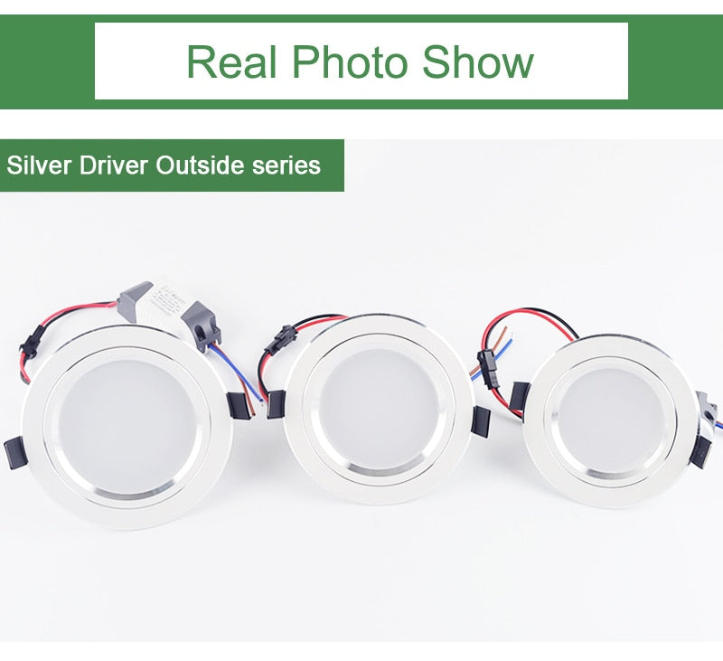 Kaguyahime LED Downlight 3W 5W 9W 15W 18W Silver White Ultra Thin Downlight AC110V 220V 240V Round Recessed LED Spot Lighting